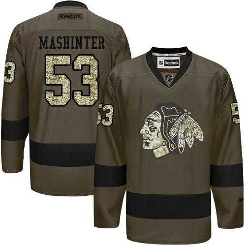 Glued Chicago Blackhawks #53 Brandon Mashinter Green Salute to Service NHL Jersey,We sell and wholesale Glued Chicago Blackhawks #53 Brandon Mashinter Green Salute to Service NHL Jersey on line form chian!